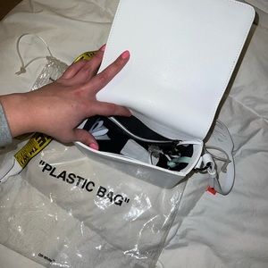 OFF WHITE DIAG FLAP BAG